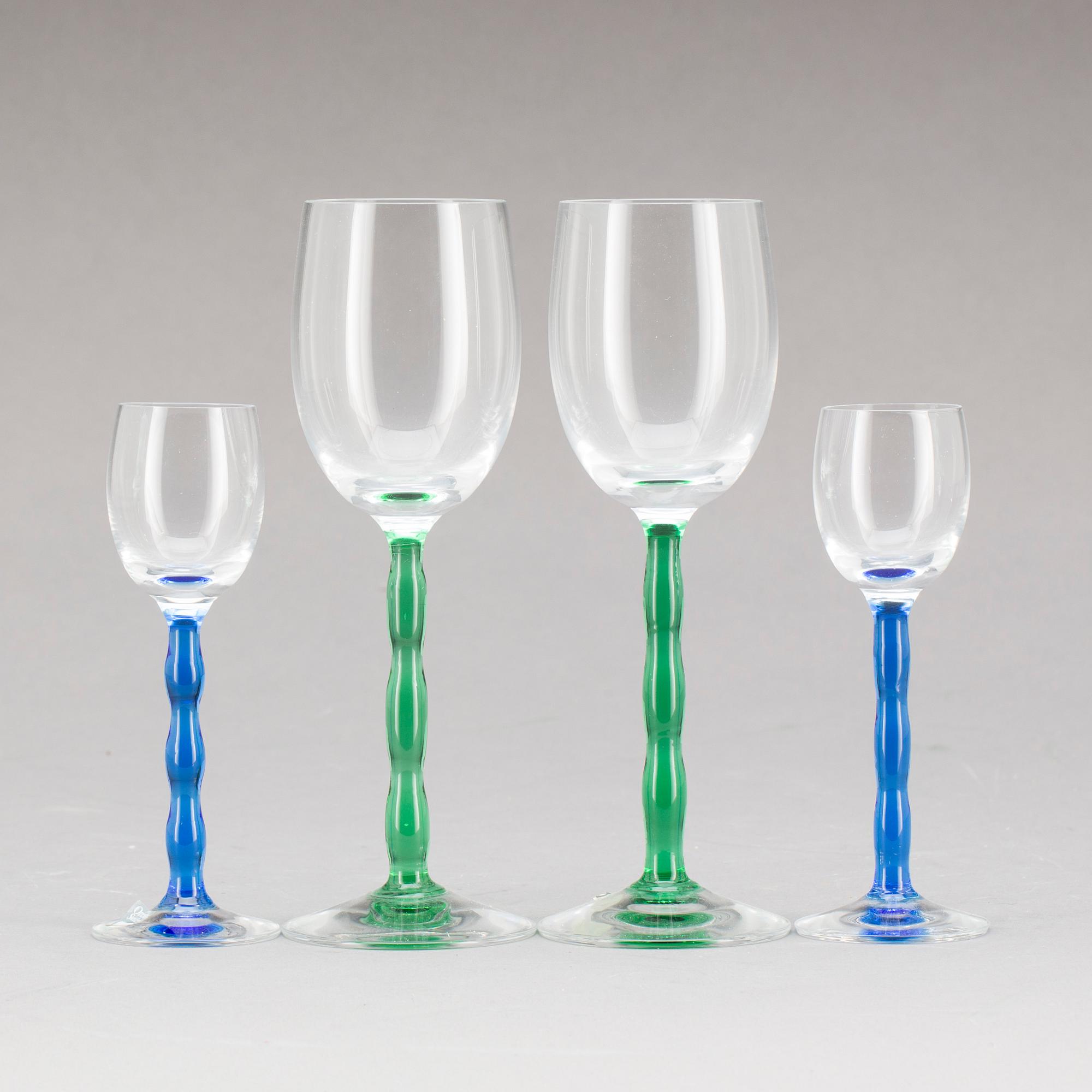 GLASSERVIS, 6+7 st, "Nobelservisen" Gunnar Cyrén för Orrefors.