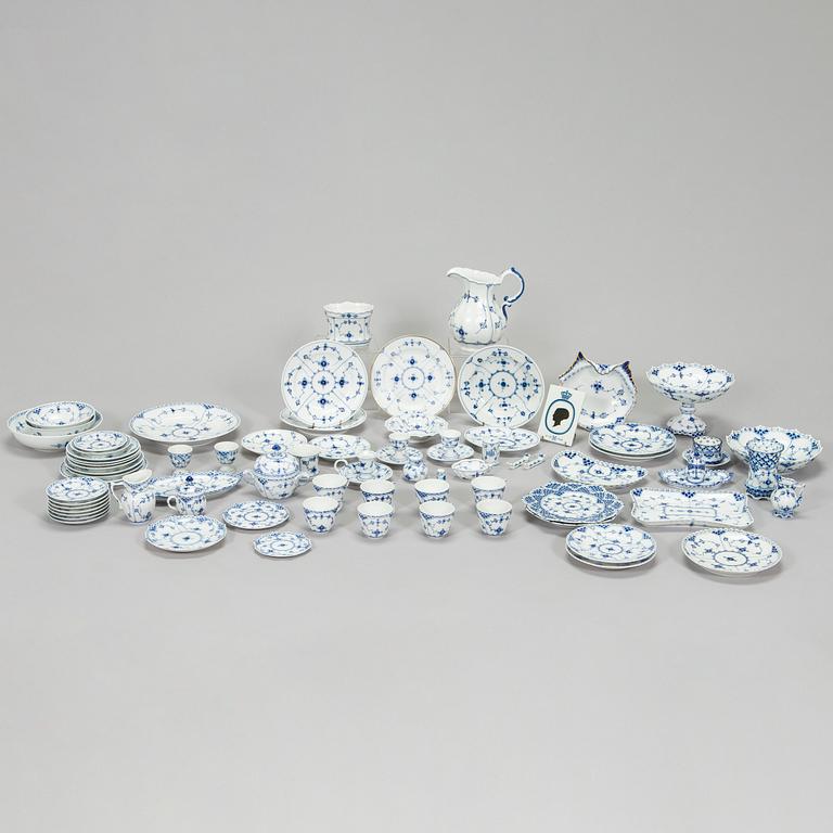 Royal Copenhagen, A 66-piece service "Blue Fluted, Full Lace and Half Lace', Denmark.