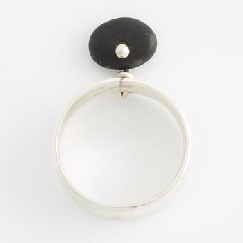 Ring silver med natursten.