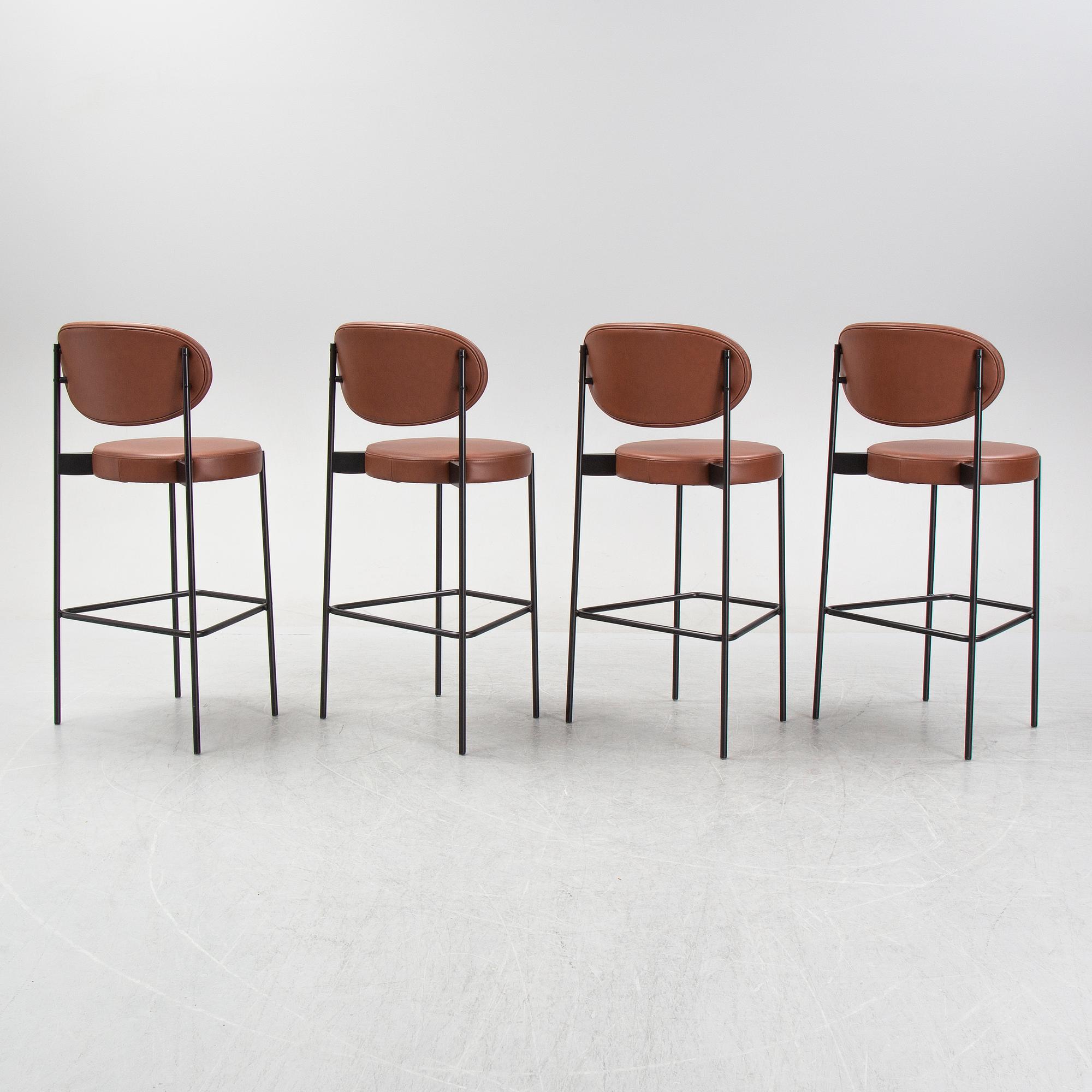 Verner Panton, four 'Series bar stool 430' bar stools, Verpan.