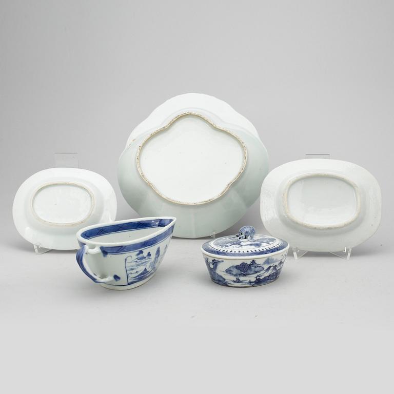 SERVISDELAR, 4 stycken, Kina tidigt 1800-tal.