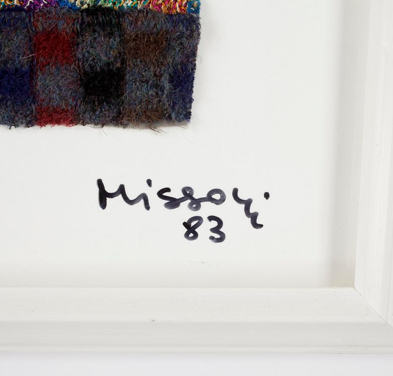 OTTAVIO MISSONI, multipel, textil på plexiglas, signerad och numrerad 13/25, daterad -83.