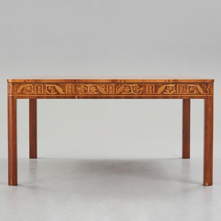 Carl Malmsten, a mahogany Swedish Grace partner's desk, Åtvidaberg, Sweden circa 1934.