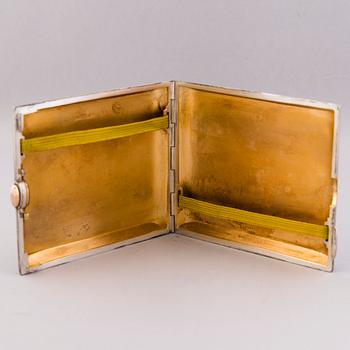 CIGARETTE CASE, silver, Auran kultaseppä, Turku 1951 and CUFFLINKS, silver, Japan late 19th century.