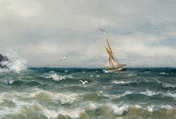 Oscar Kleineh, Mor och barn vid stormande Hav.