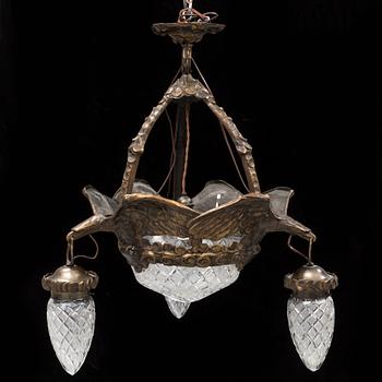 ALICE NORDIN, tillskriven, takarmatur, Böhlmarks Lampfabrik, jugend, 1910/20-tal.