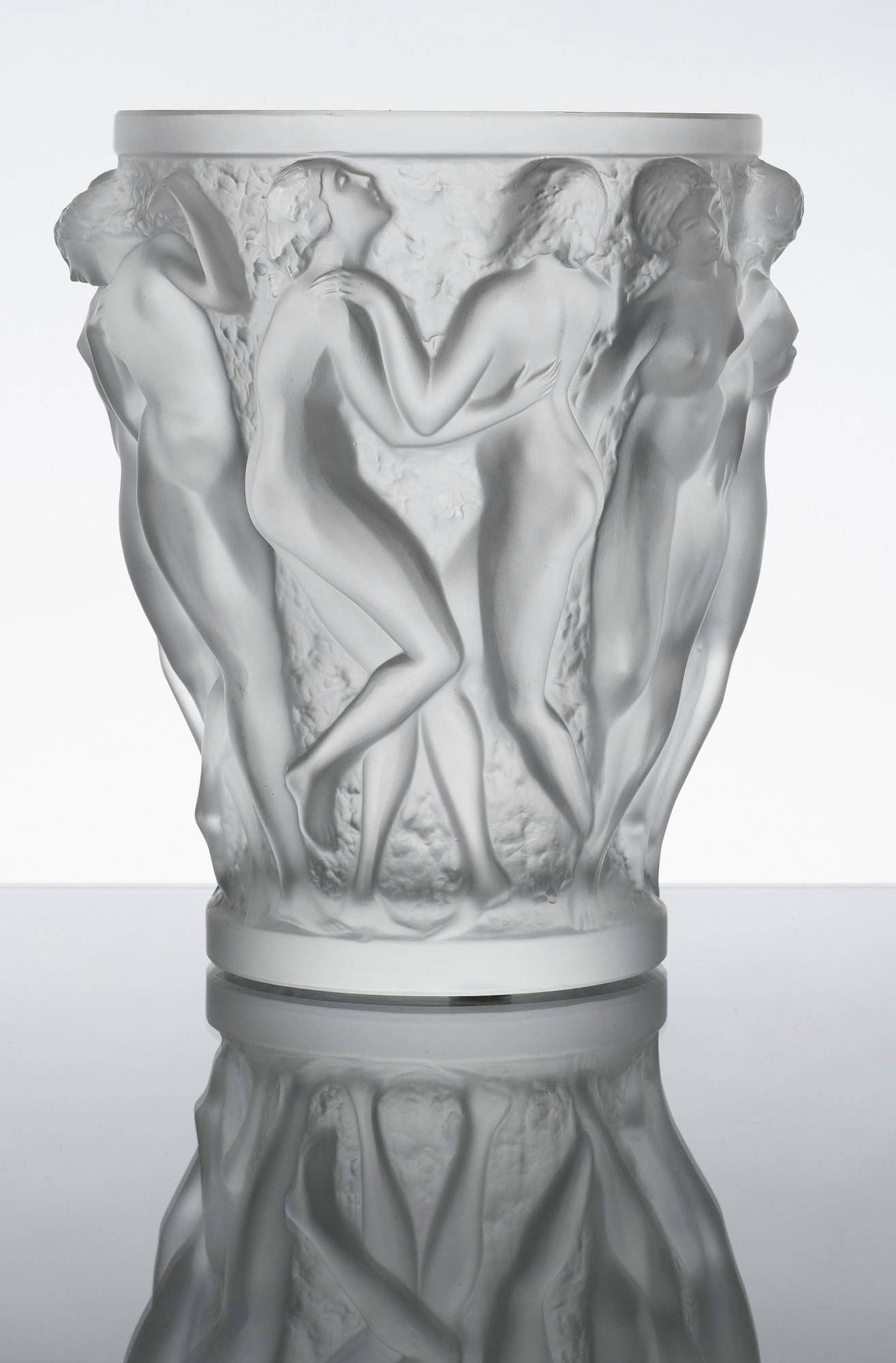 VAS, "Bacchantes", glas, Lalique, enligt uppgift inköpt på 1970-talet.