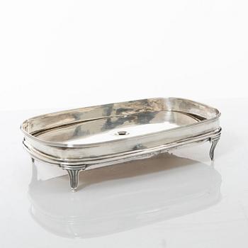 Bordstillbehör, 6 delar, silver och glas, bl a London 1806.