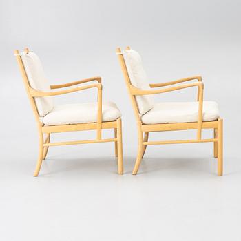 Ole Wanscher, a pair of 'Colonial Chair PJ 149' armchairs, Poul Jeppesen, Denmark.