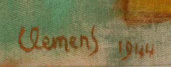 CURT CLEMENS, gouache, signerad.