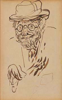 687. Henri de Toulouse-Lautrec, "Homme de face avec lunettes et chapeau".