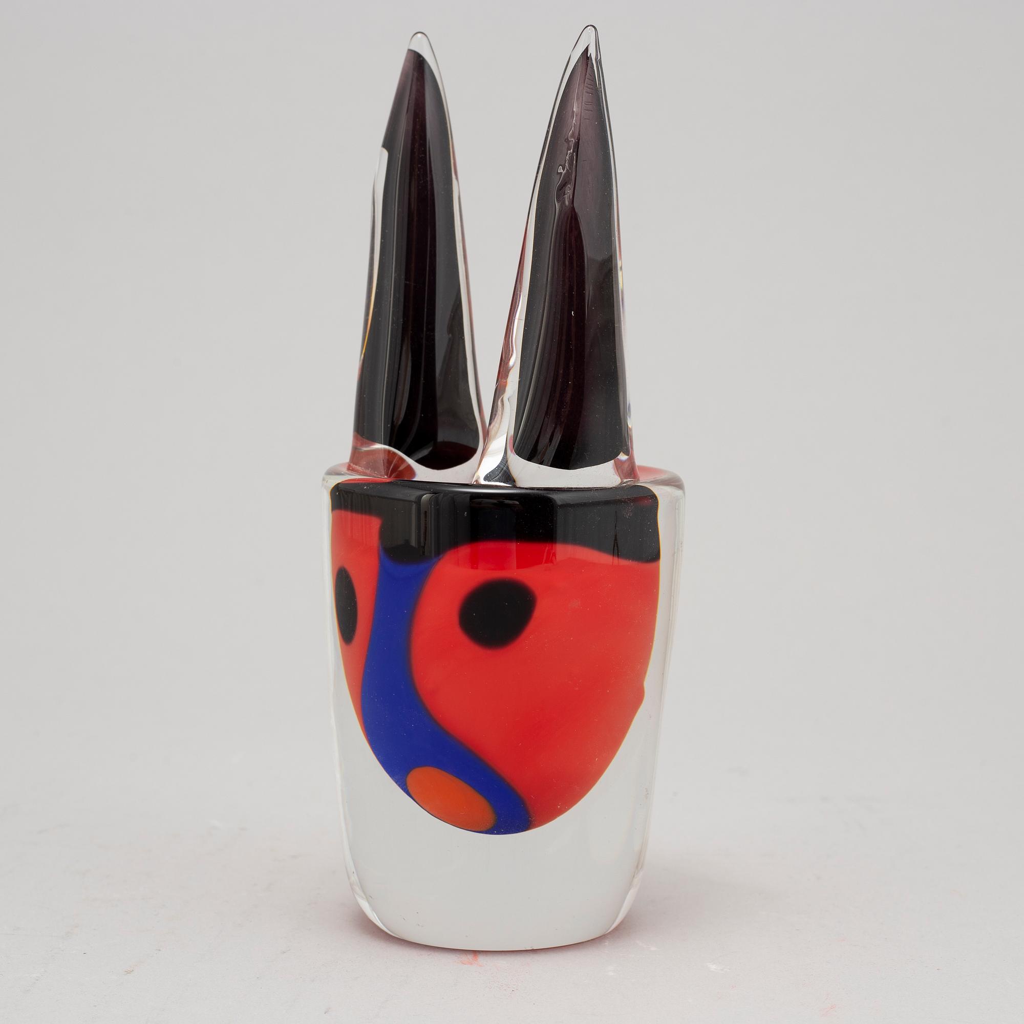 Erik Höglund, a glas sculpture/vase from Strömbergshyttan 1991.