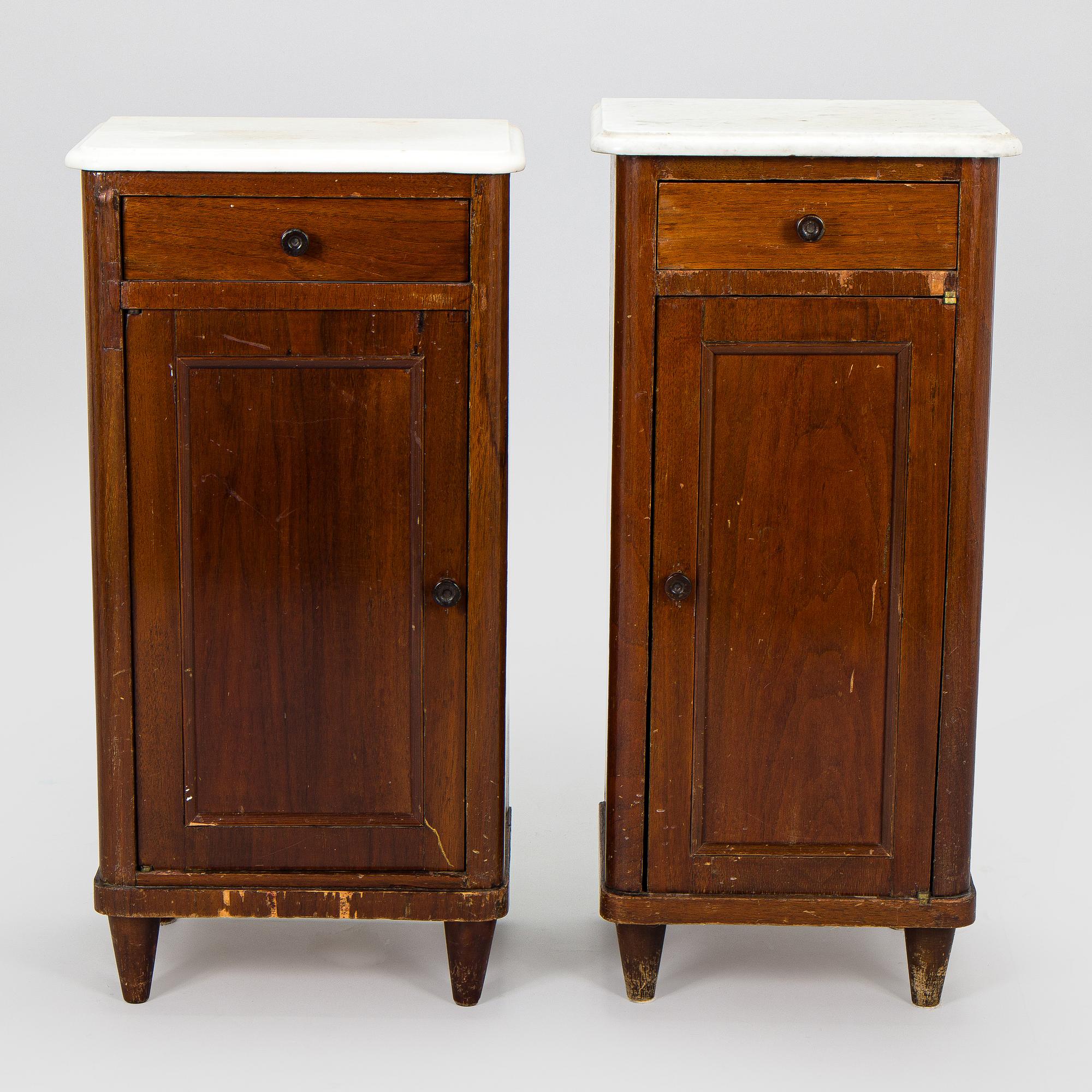 Two bedside tables, early 20th century.