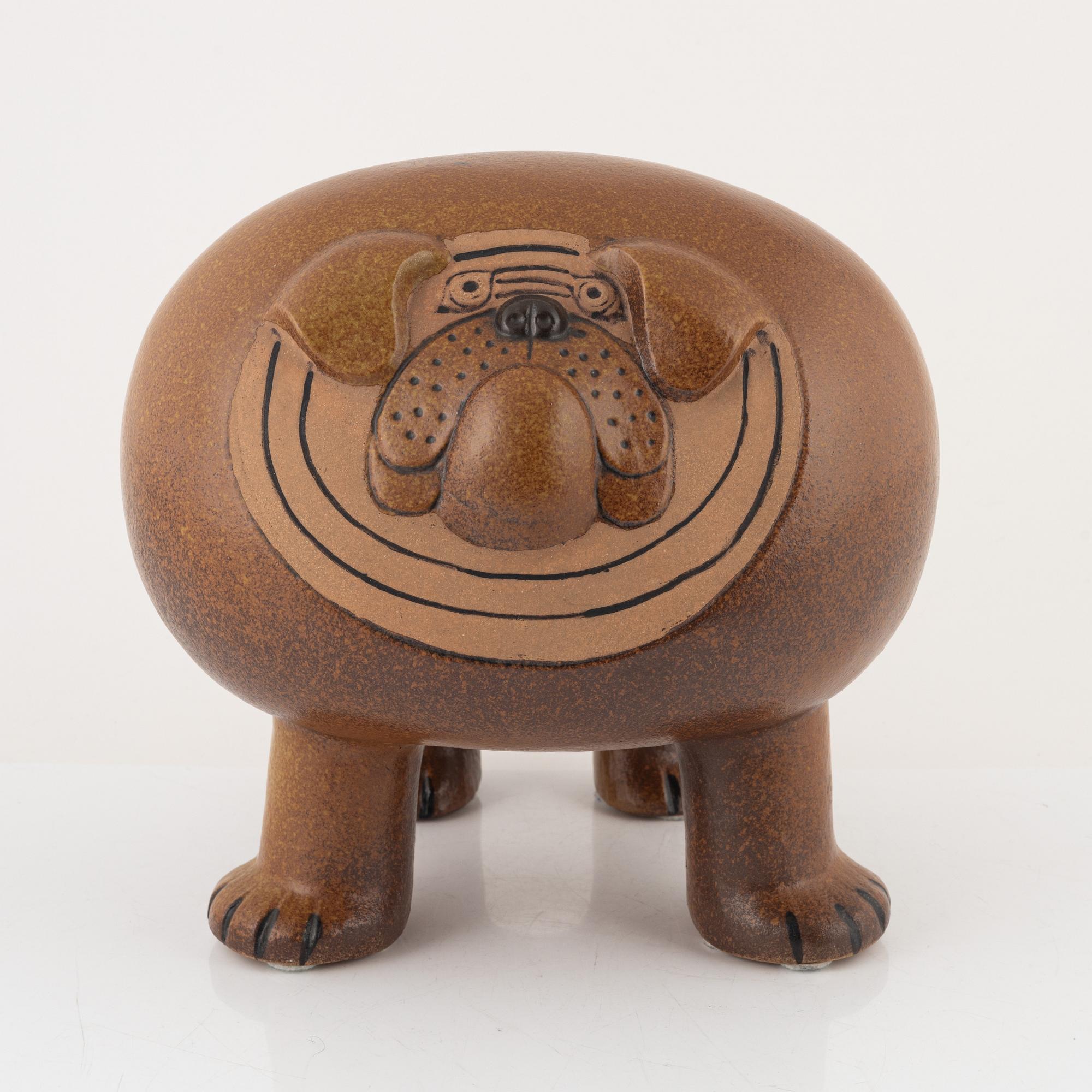 Lisa Larson, skulptur, "Bulldog Maxi", K-studion, Gustavsberg.