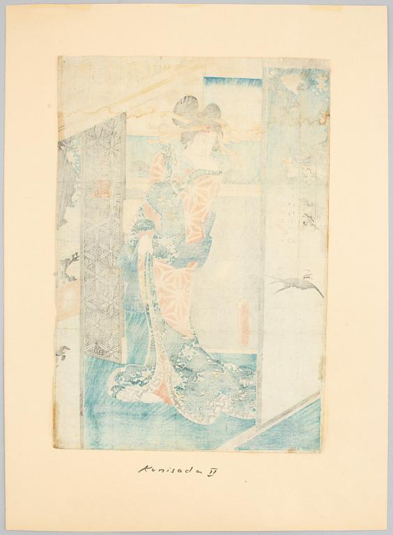 Utagawa Kunisada II, 'Courtesan' and 'Hotaru, The Fireflies: Chapter 25'.