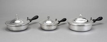 KAROTTER, 3 st, Nysilver, bland annat K. Andersson, 1900-tal.