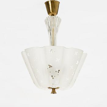 Orrefors, a Swedish Modern ceiling lamp, 1940s-50s.