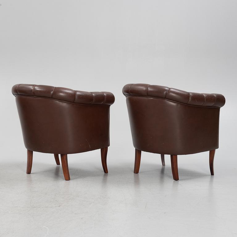 Four club chairs, late 20th century.