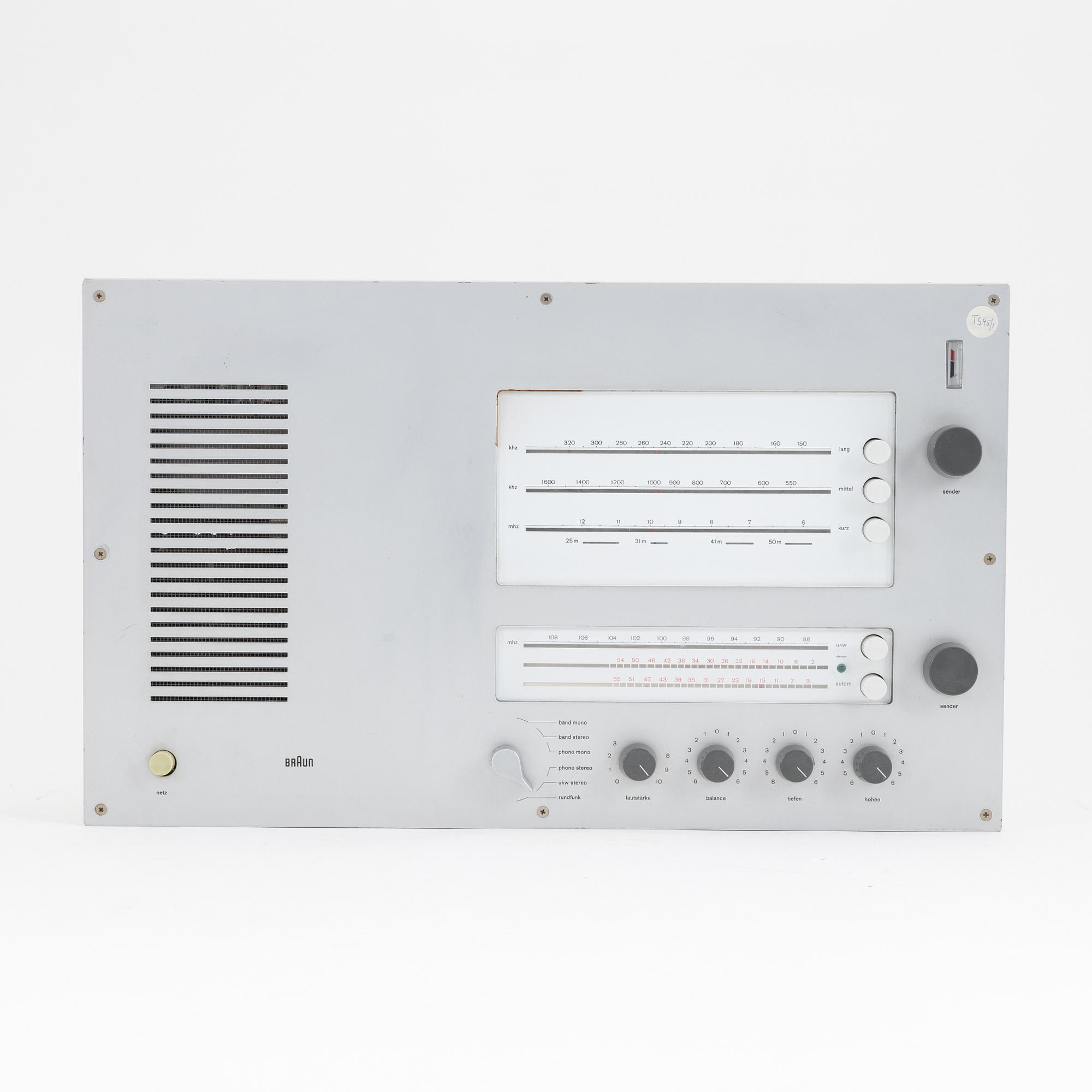 Dieter Rams, controller/radio, modell "TS 45/1", Braun, formgiven 1964.