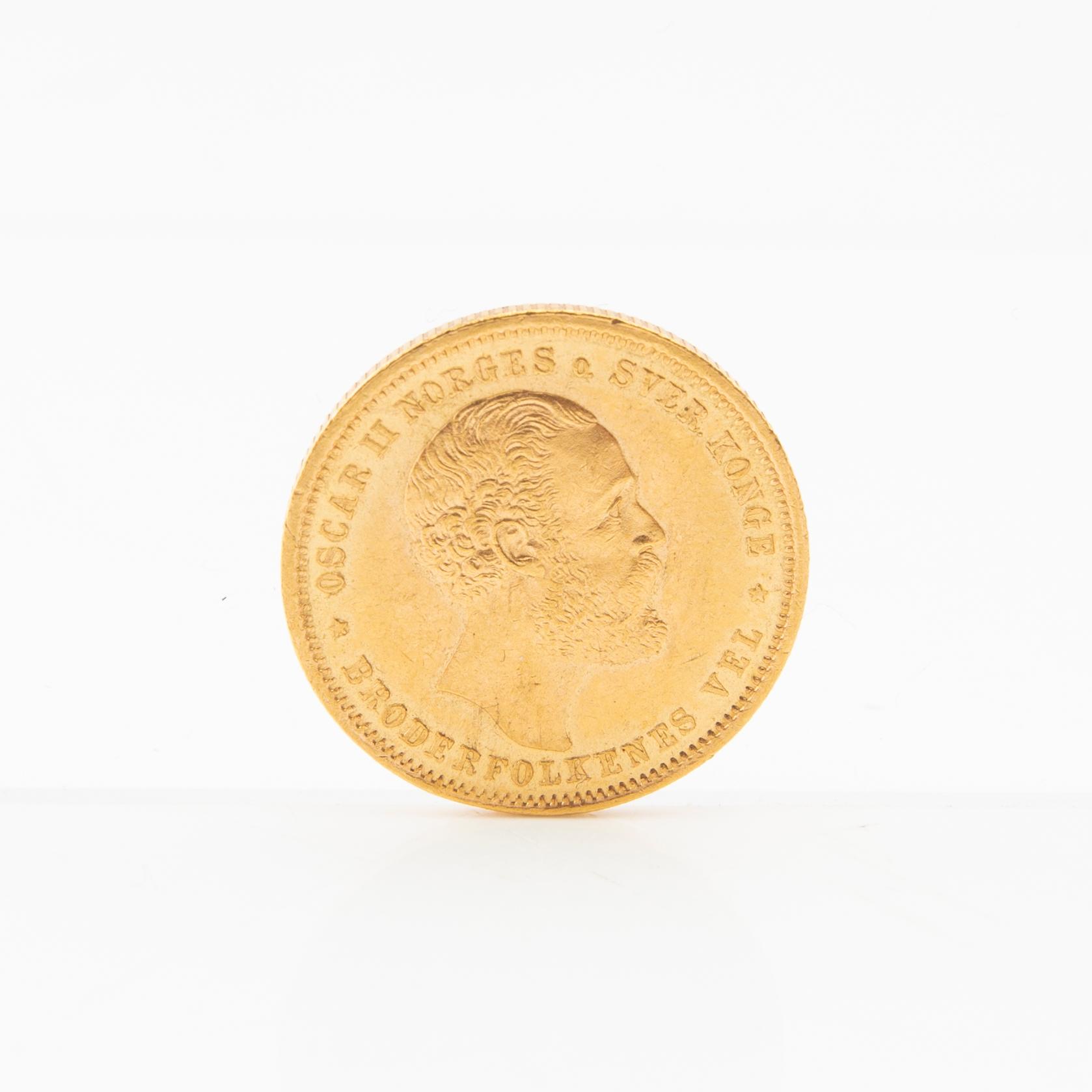 Guldmynt 20 Kroner Norge 1886 Oscar II.