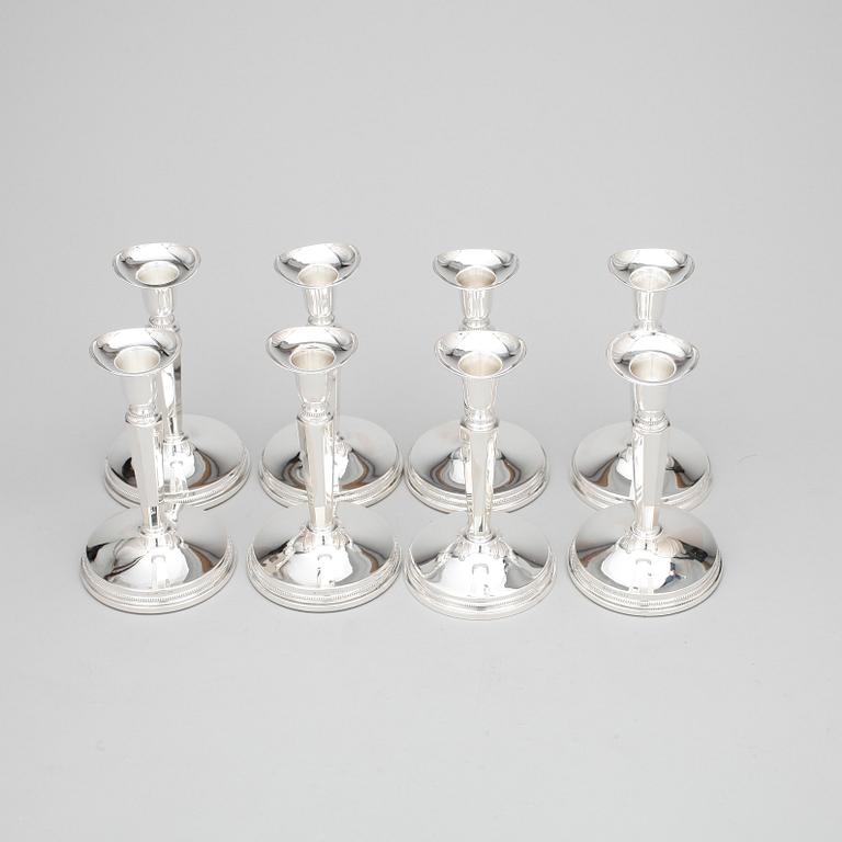 LJUSSTAKAR, 4 par, silver, MGAB, Uppsala, 1950- samt 1960-tal.