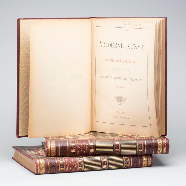 BOK, 3 vol, Moderne Kunst in Meister-Holzschnitten, 1800-talets slut.