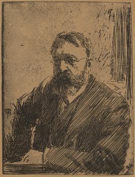 Anders Zorn, etsning, 1909, signerad med blyerts.