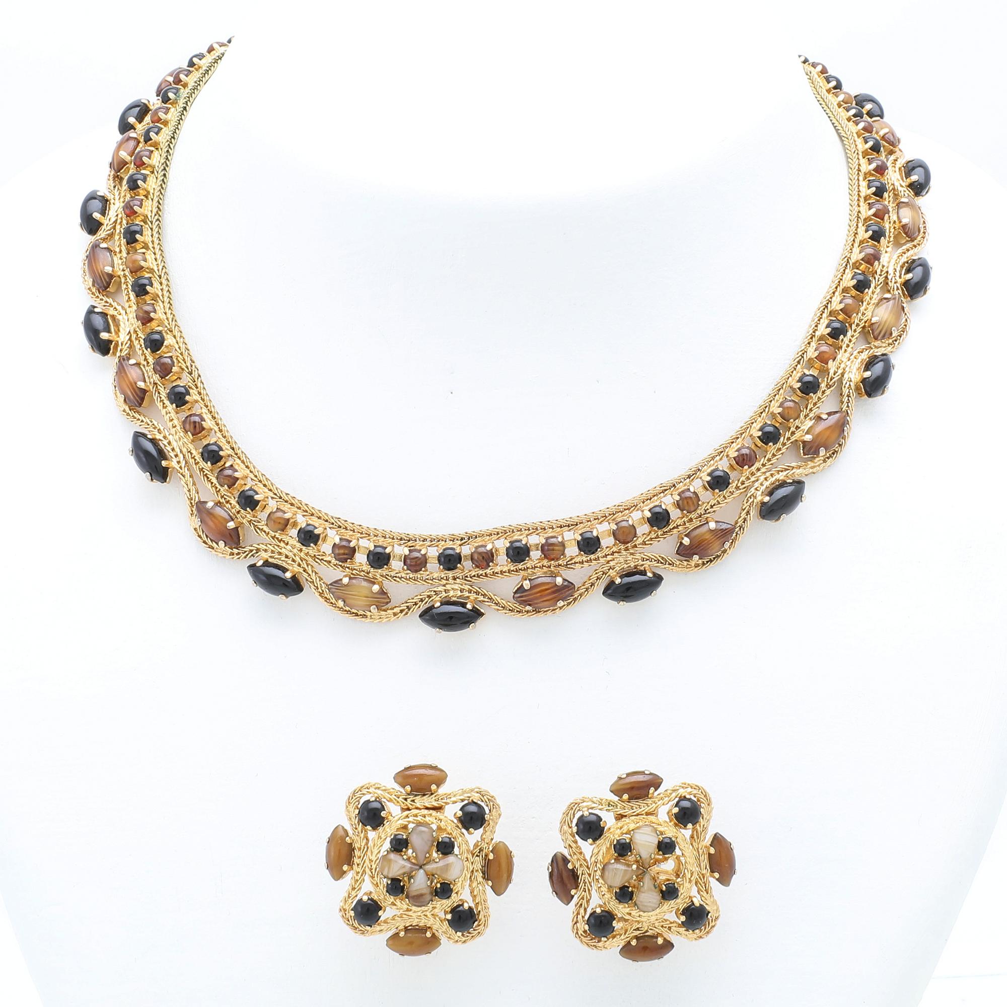 Christian Dior, collier och örhängen ett par 1960-tal.