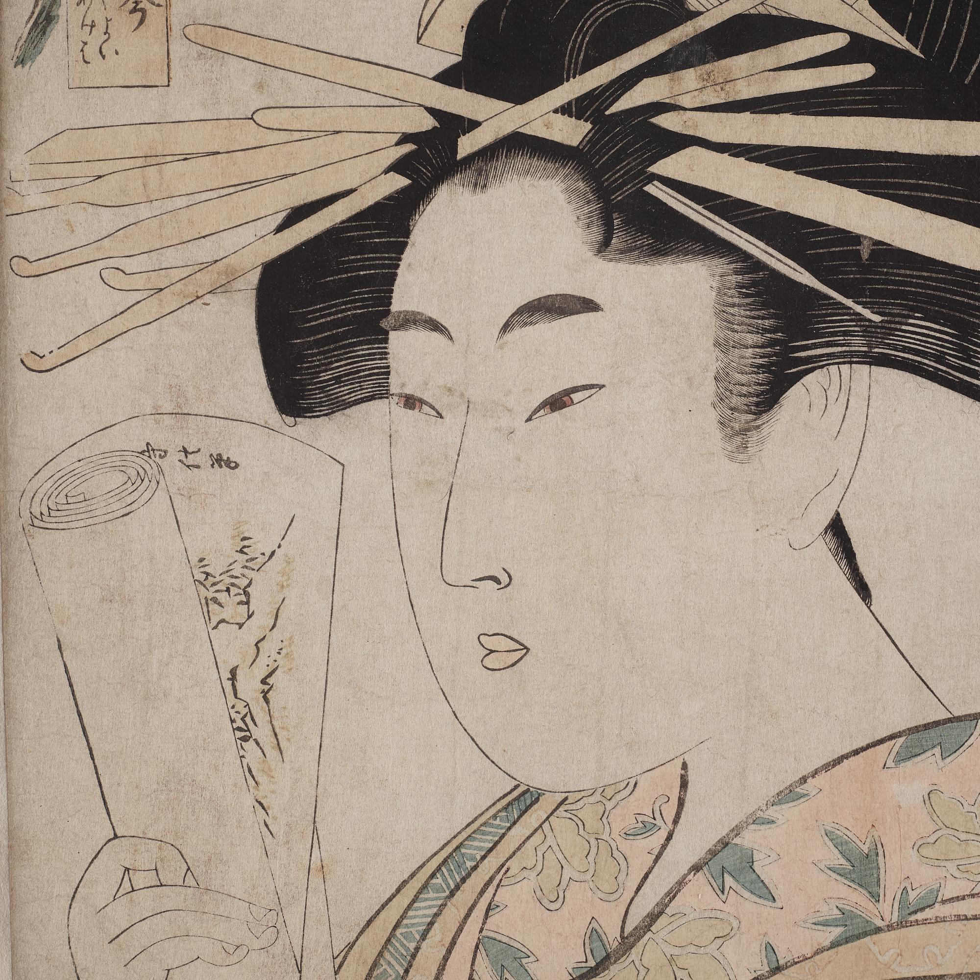 UTAMARO KITAGAWA (c.1753-1806), färgträsnitt. Japan, 1801.