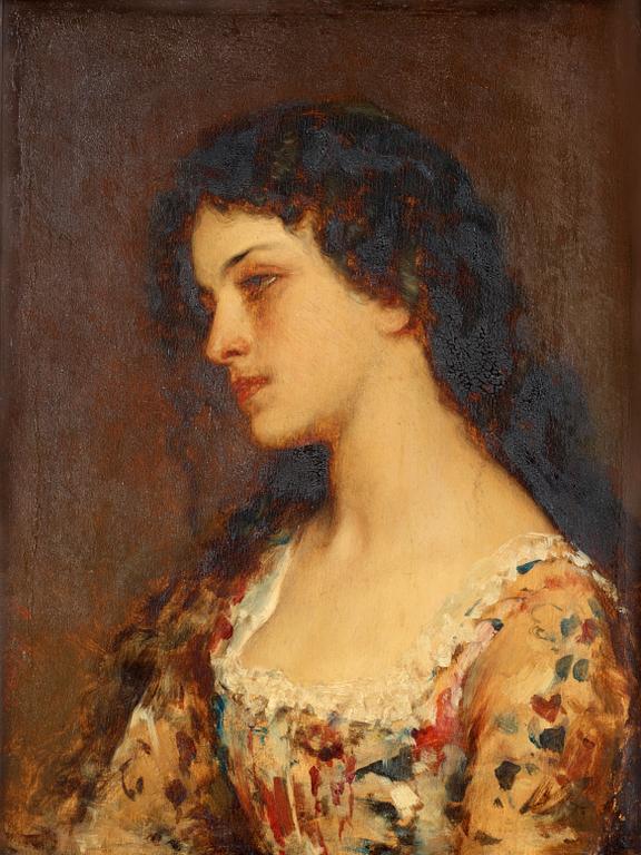 Eugene de Blaas, Porträtt av ung dam.