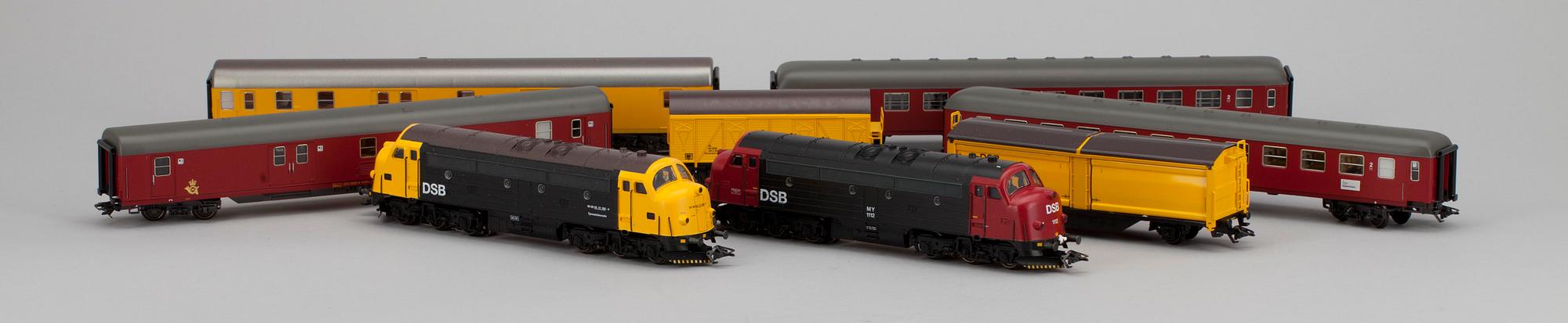 VETURI, 2 kpl sekä VAUNUJA 6 kpl, Märklin HO, 28461, 28524.