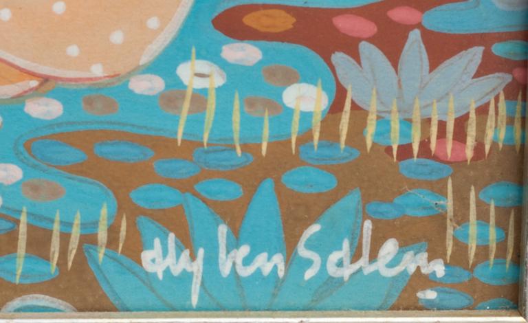 ALY BEN SALEM, gouache, signerad.