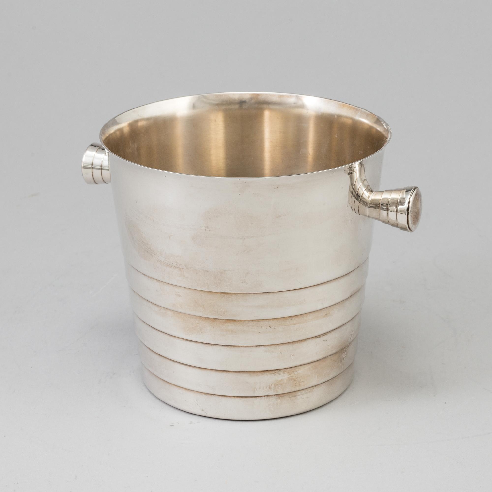 A silver plate wine cooler from Christofle.
