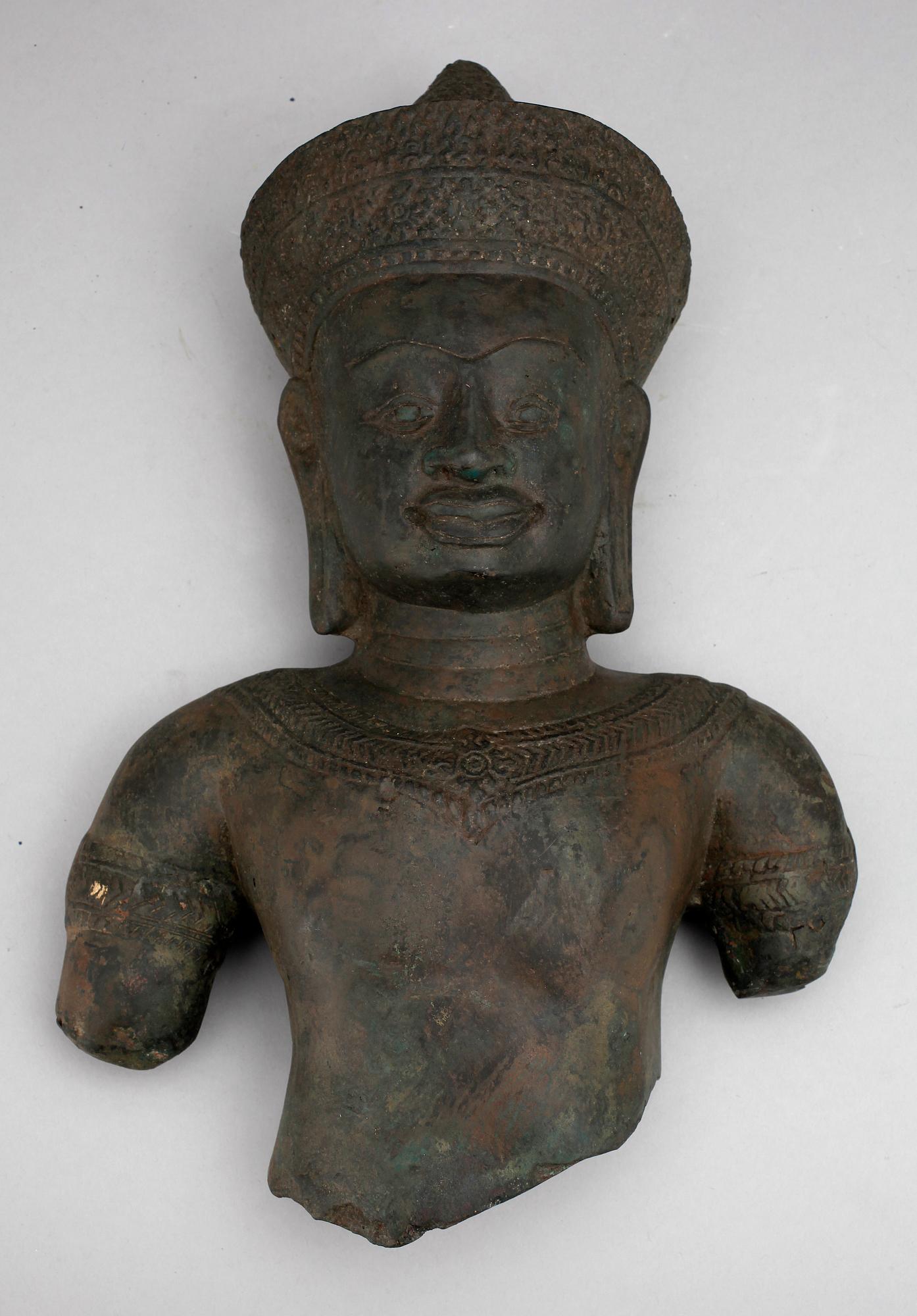 SKULPTUR, brons, troligen Kambodja och 1800-tal.