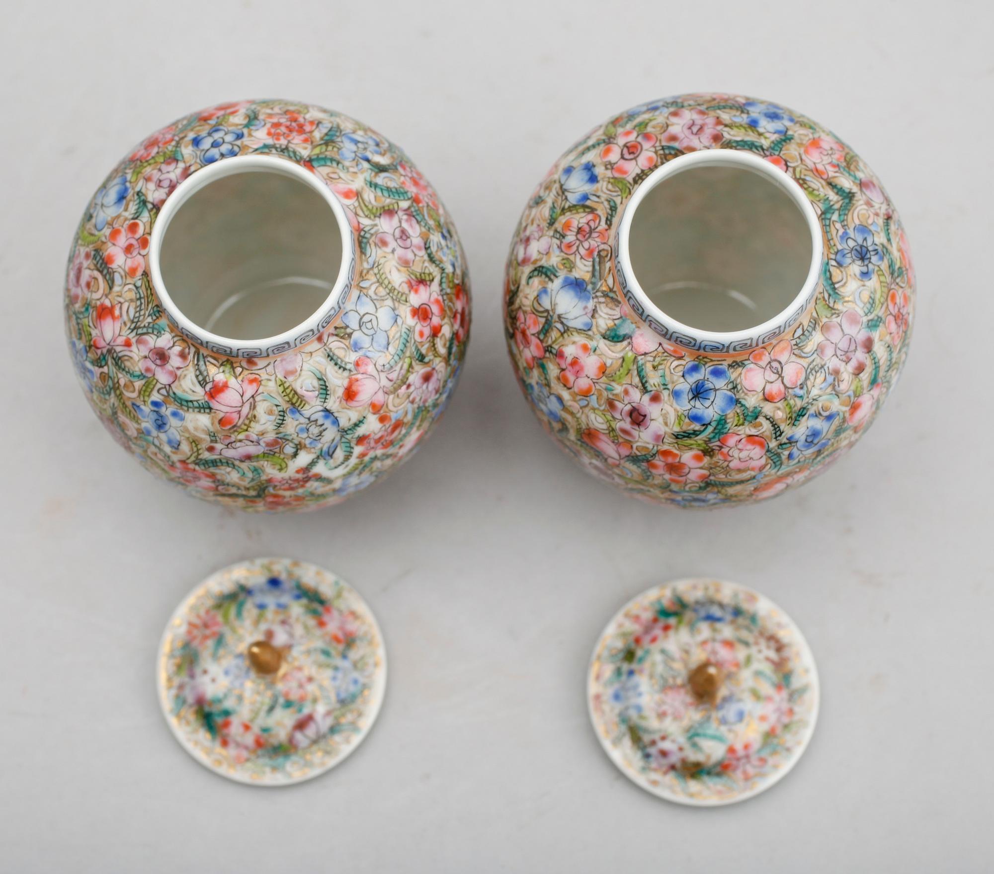 LOCKURNOR, 1 par, porslin, Kina, 1800-/1900-tal.