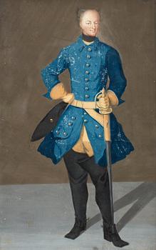 391. Fullfigure portrait of king Karl XII of Sweden (1682-1718).