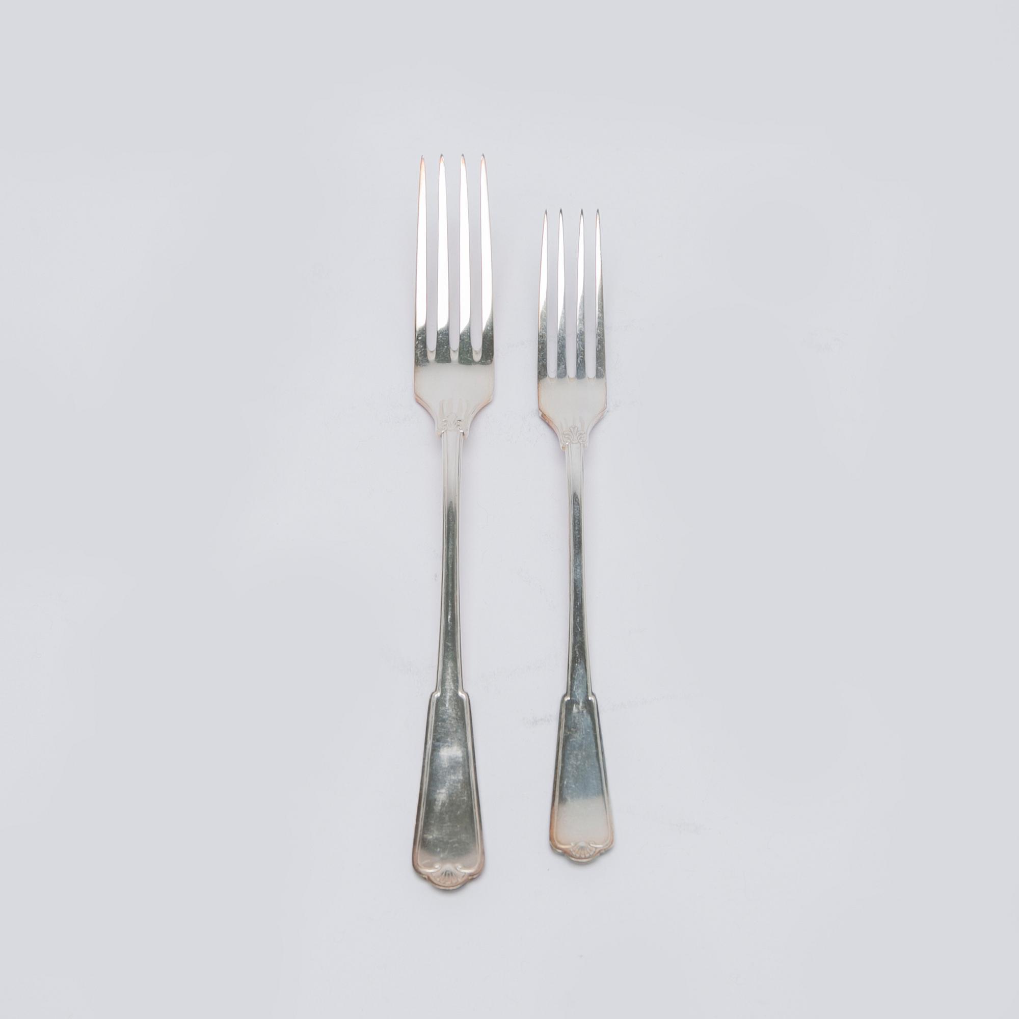 W.A. Bolin, bestickuppsättning, 89 delar, silver, Stockholm 1938, gammal Fransk.