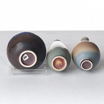 Berndt Friberg, vaser, 6 st, Gustavsbergs studio 1961-79.