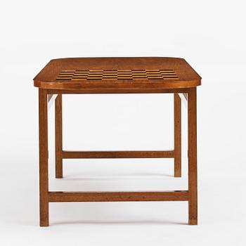 Josef Frank, a mahogany table with inlaid chessboard model "B 552", Firma Svenskt Tenn, 1940s-50s.