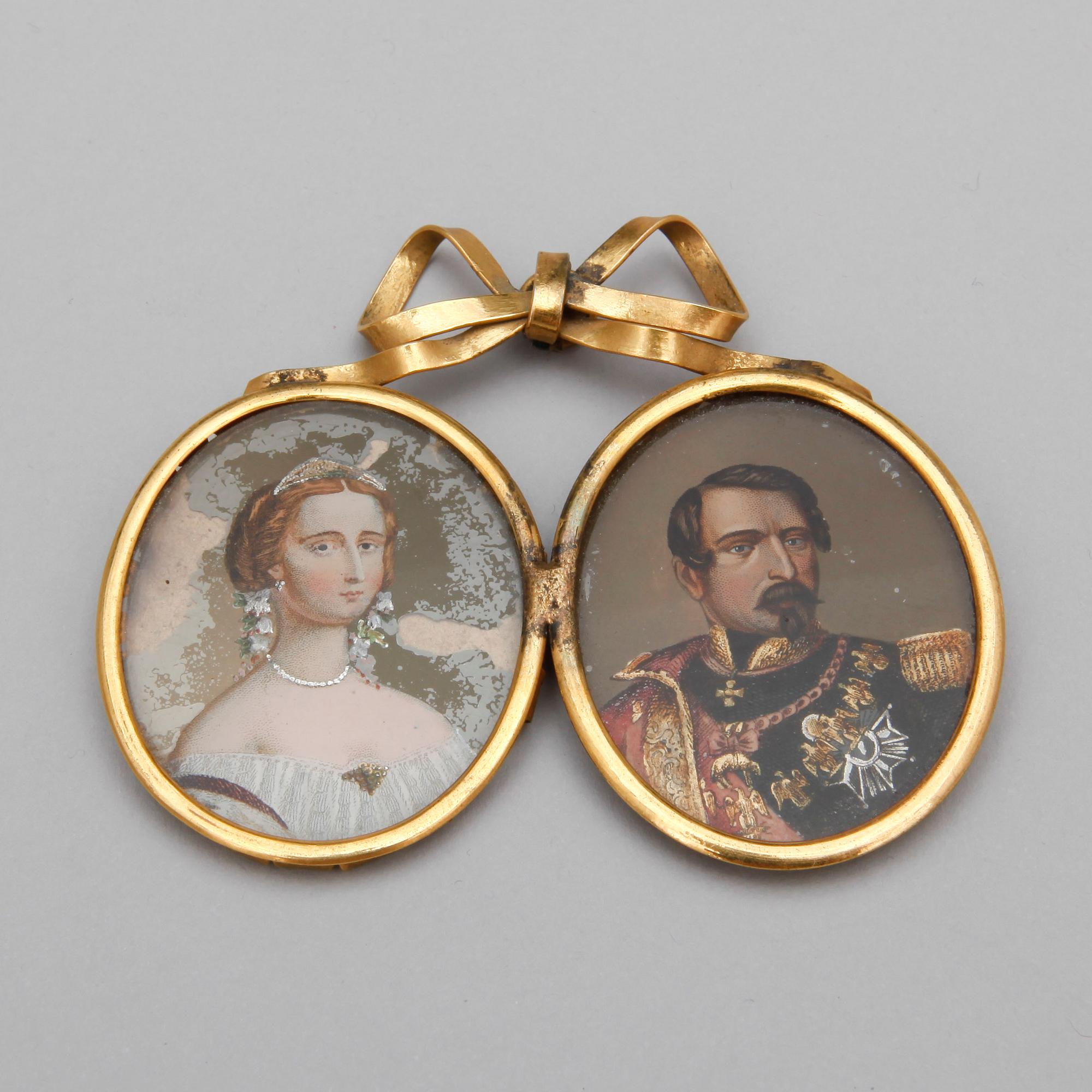 MINIATYRER, ett par samramade, 1800-talets andra hälft.