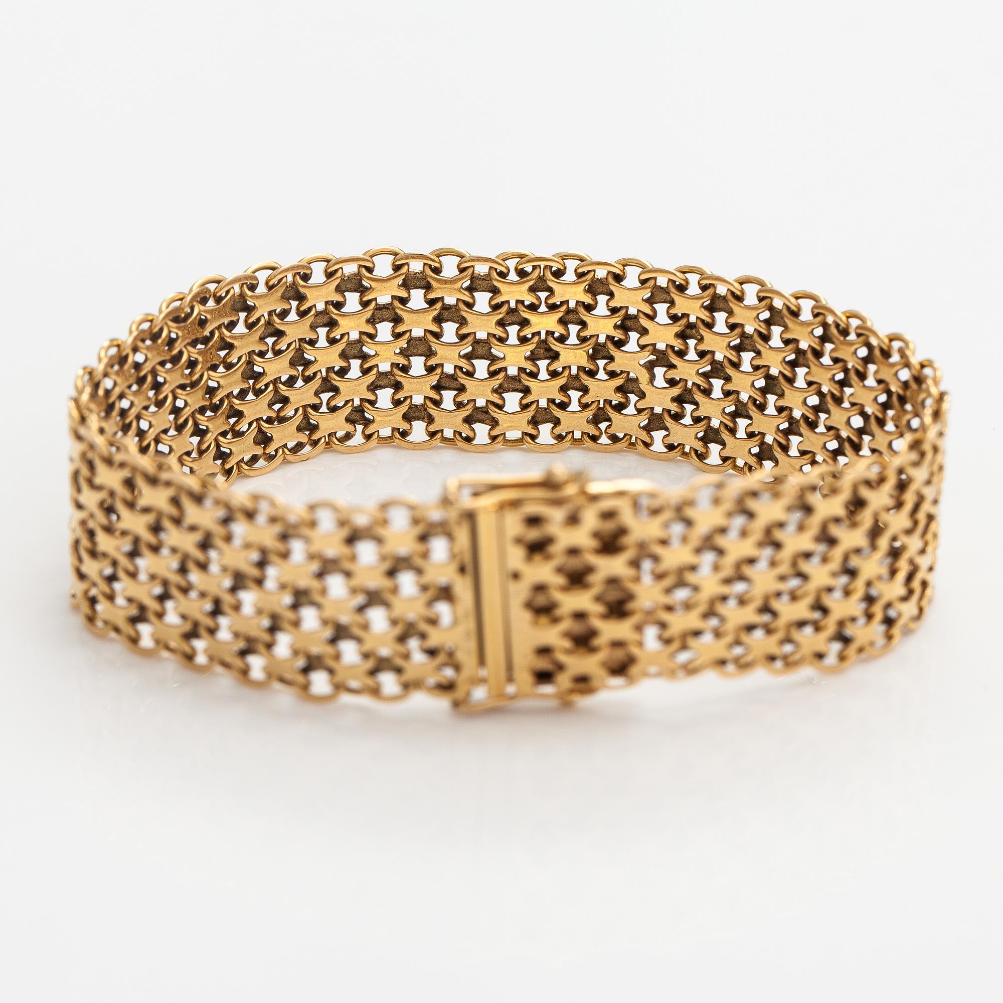 Armband, 18K guld. Esto Ab Guldvarufirman, Stockholm 1980.