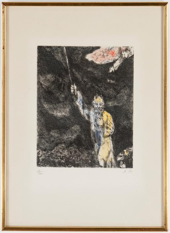 MARC CHAGALL, 1958, etsning med handkolorering, signerad med blyerts och numrerad 33/100.