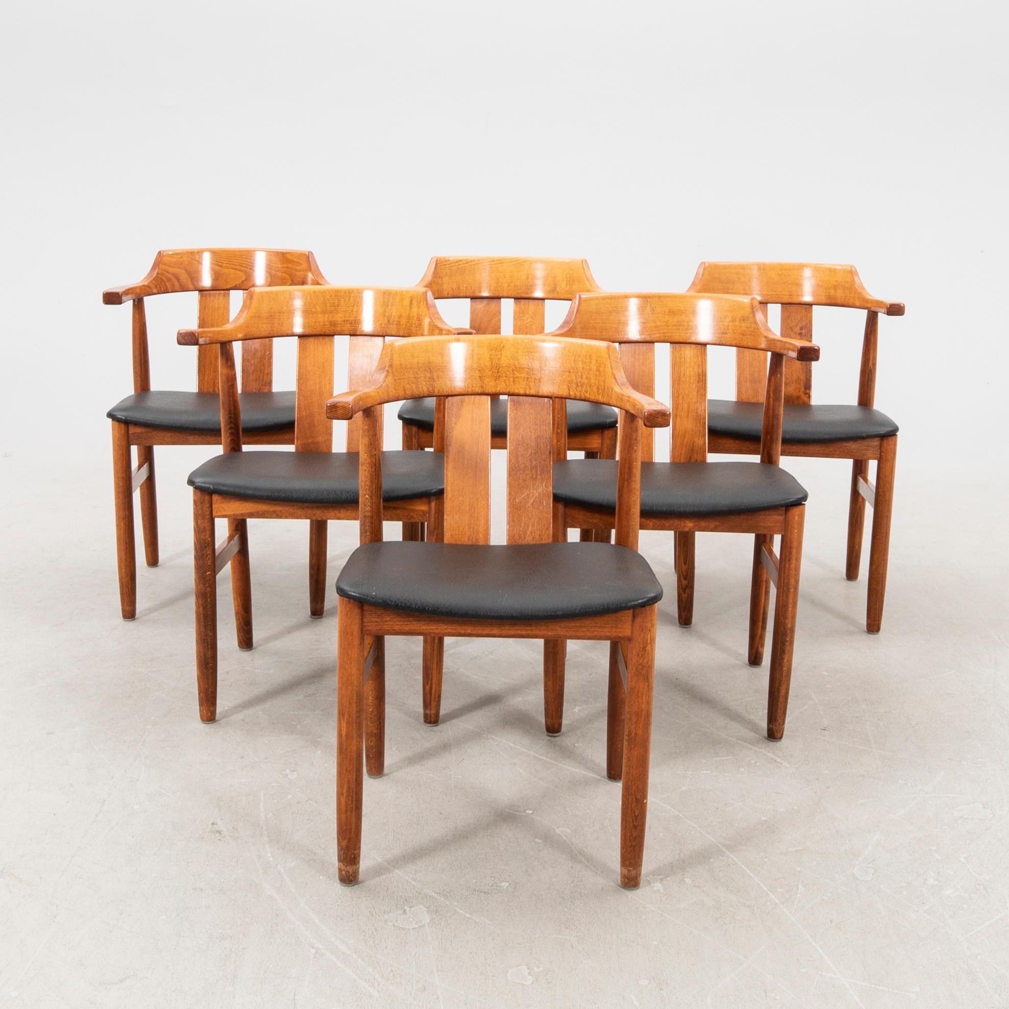 A set of six Gemla armchairs 1980s.