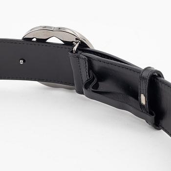 Gucci, a leather and textile belt, size 80.