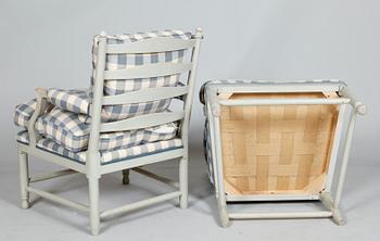 FÅTÖLJER, 1 par, Gripsholmsmodell, modern tillverkning.