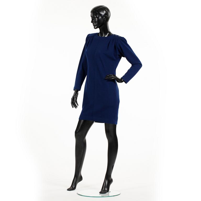 YVES SAINT LAURENT, a blue dress.