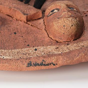 Bertil Vallien, a stoneware wall sculpture, Sweden, 1960s.