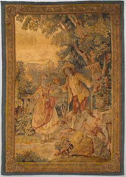 Woven tapestry, gobelin technique, 187x131 cm, around 1900.