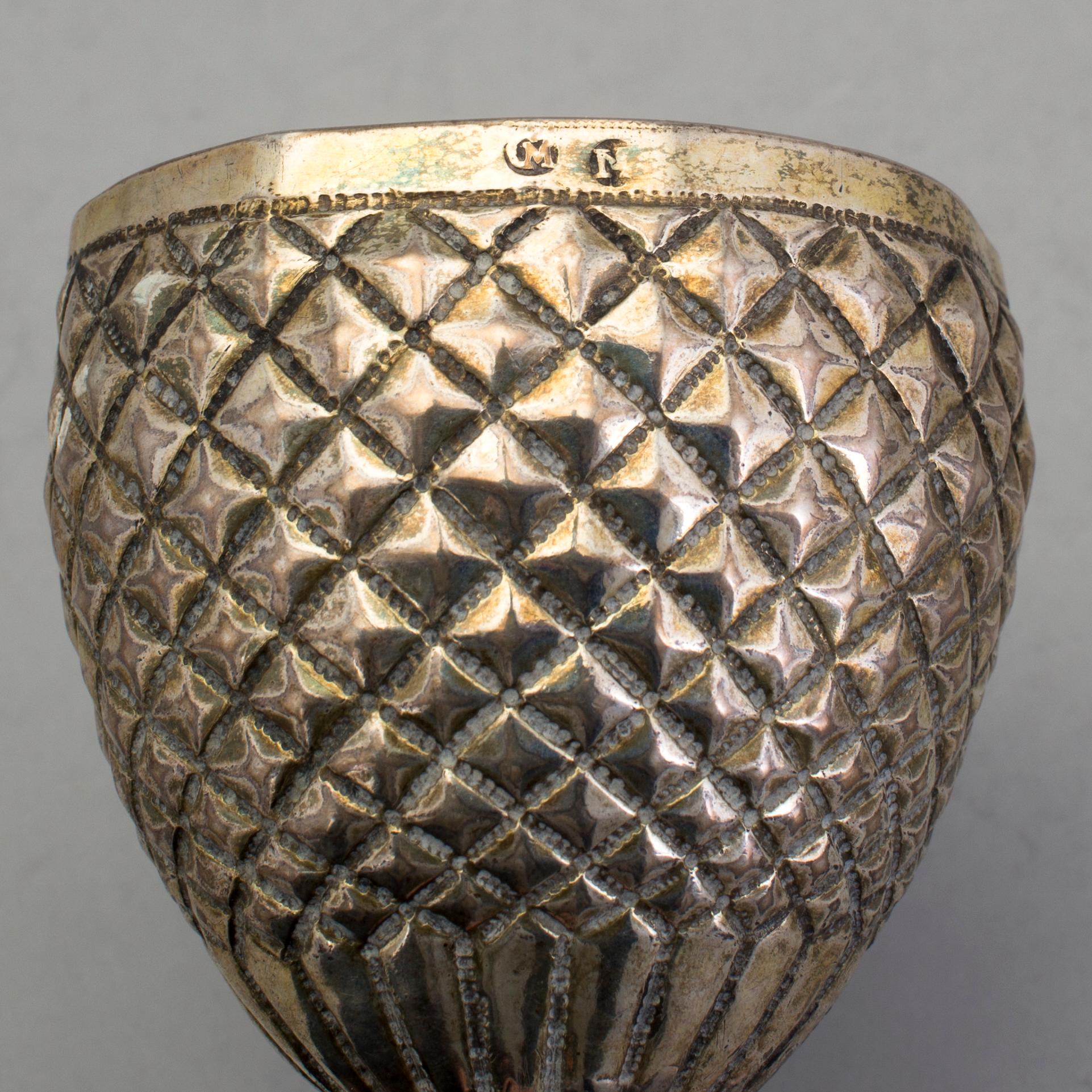 A German 17th century silver-gilt cup, mark of Georg Müllner, Nürnberg (1624-1659).