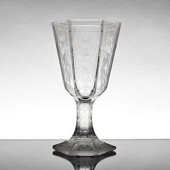 POKAL, glas, "Sex gracer", Simon Gate, Orrefors, 1973.
